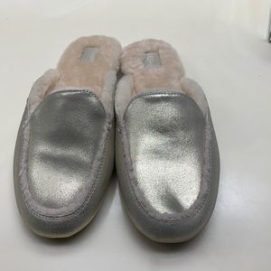 Gold slip on ugg slippers